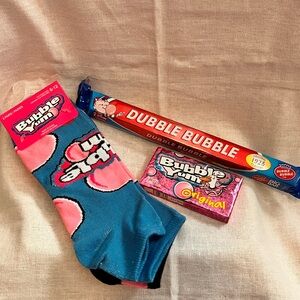 Nostalgic Bubble Yum Blue and Pink Socks Bundle